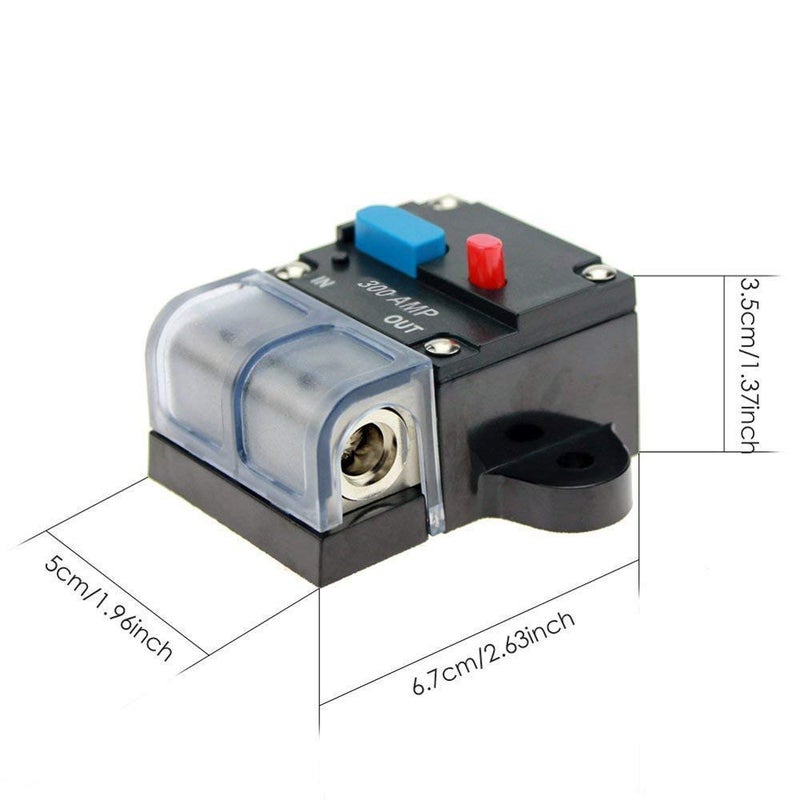 BAITHNA Fuse Holders Inverter Circuit Breaker Car Audio Solar Energy Inline Circuit Breaker Fuse Inverter with Waterproof Cover for Motor Auto Car Marine Boat (300A) - Image 3